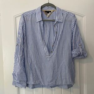 Tommy Hilfiger Blue and White Striped Blouse